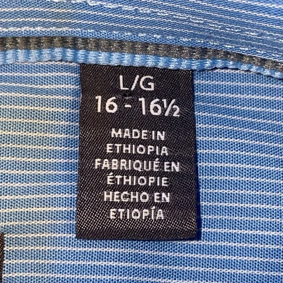 NWT Van Heusen Long Sleeve Button Down Shirt. Pin Stripe. Size Large.  16-16.5 - Picture 5 of 11